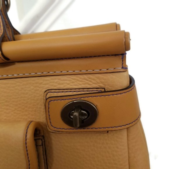 Vintage Coach 9749 mustard yellow leather satchel limited edition - Picture 3 of 12